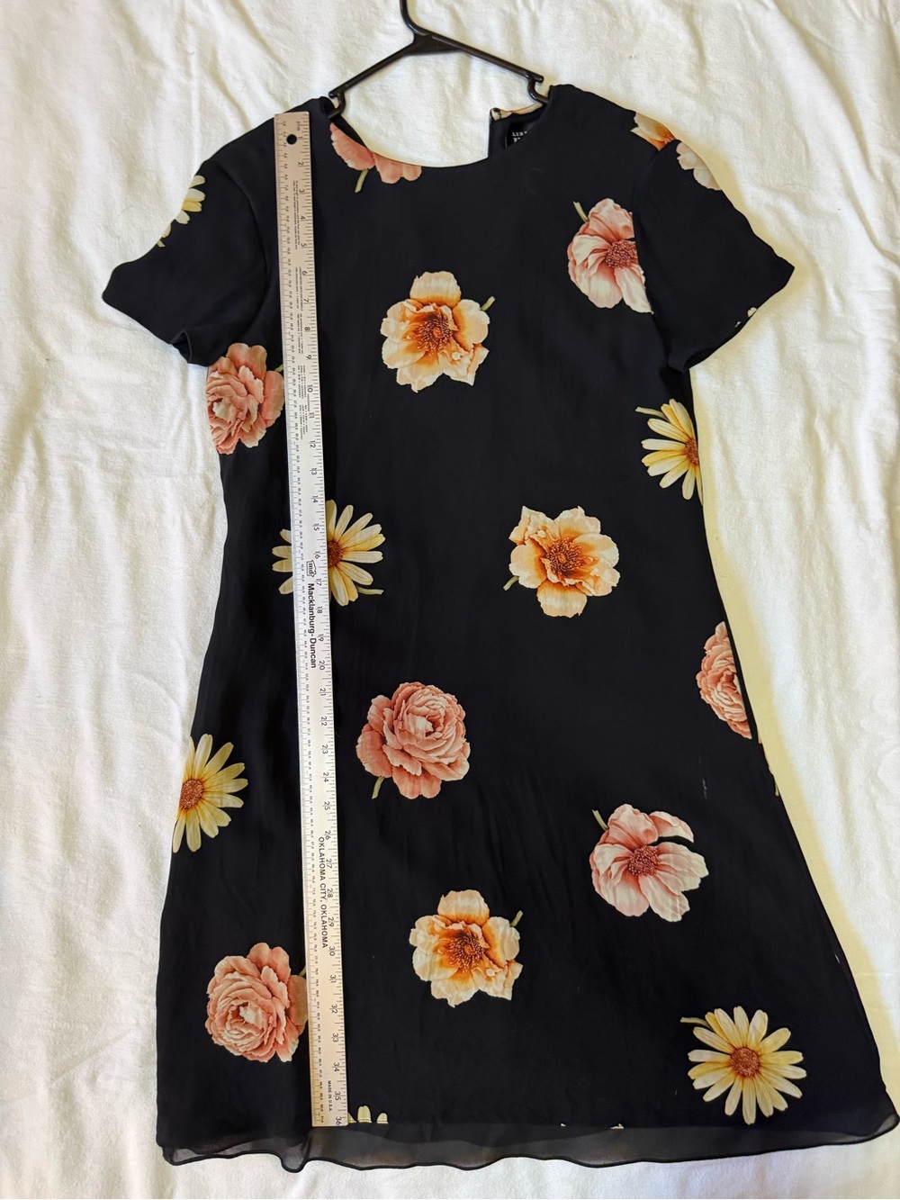 Linda Allard Ellen Tracy 100% Silk Floral Mini Shift Dress Size 4 - Picture 3 of 8
